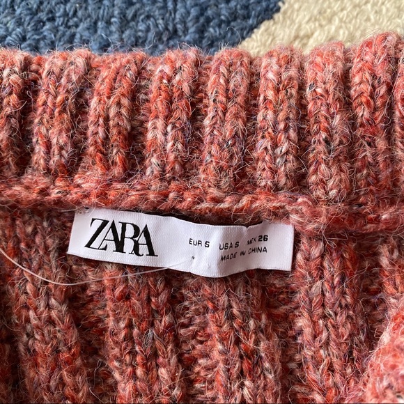 🧶 ZARA RUSTY PINK RIBBED CHUNKY KNIT JUMPER! - Picture 7 of 12